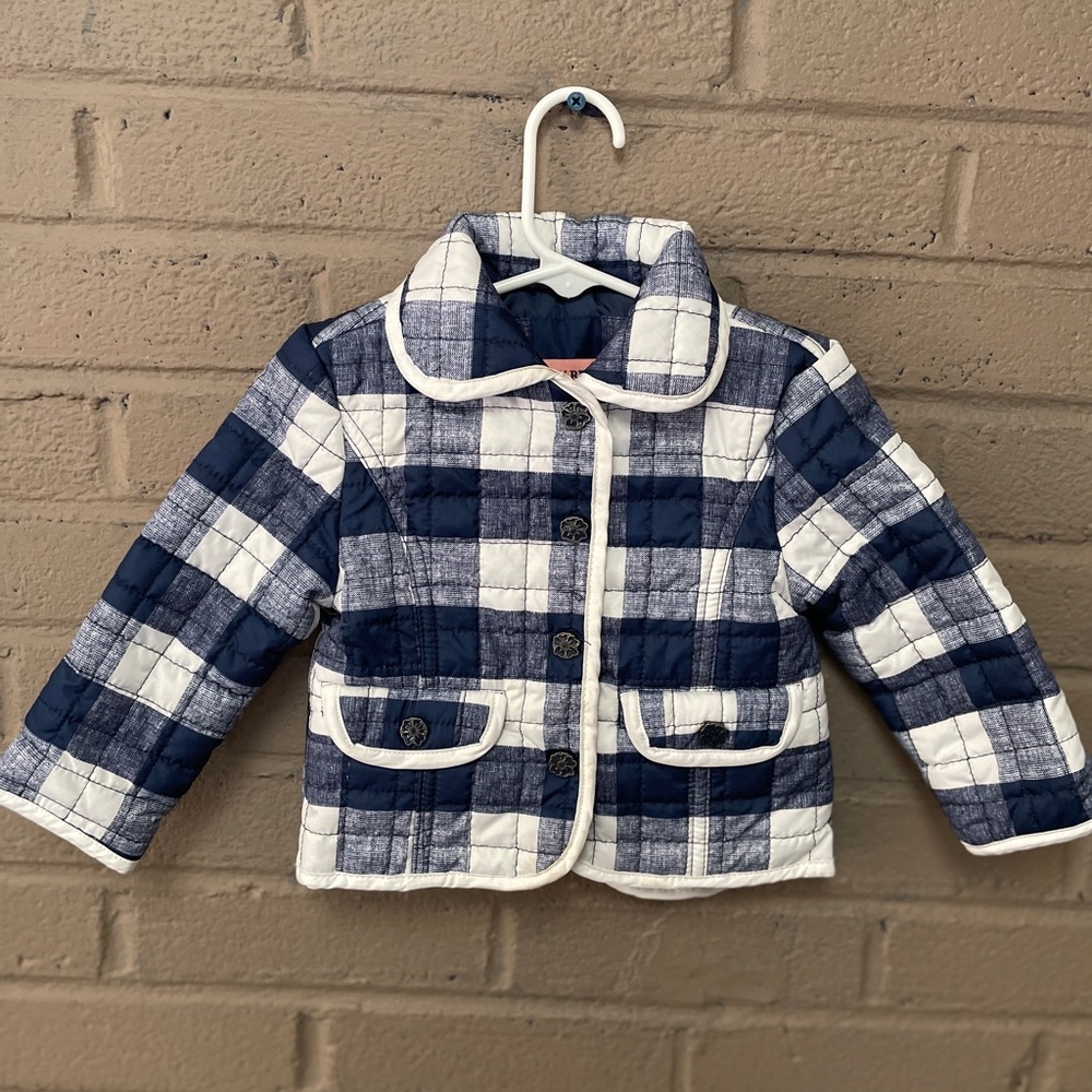 Urban Republic Girls check quilted jacket 12 M